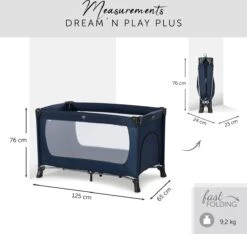 Hauck Dream N Play Plus Campingbedje - Navy -Bekend Babyproducten Winkel 1200x1139 2