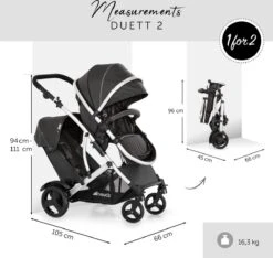 Hauck Duett 2 Duo Kinderwagen - Zwart -Bekend Babyproducten Winkel 1200x1139 7