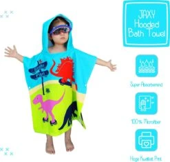 JAXY Badcape Baby - Badcape - Baby Badjas - Omslagdoek - Omslagdoek - Baby Handdoek Met Capuchon - Strandhanddoek - Badponcho - Poncho Handdoek - Microfiber - 60x90cm - Dino -Bekend Babyproducten Winkel 1200x1144 7