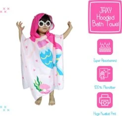 JAXY Badcape Baby - Badcape - Baby Badjas - Omslagdoek - Omslagdoek - Baby Handdoek Met Capuchon - Strandhanddoek - Badponcho - Poncho Handdoek - Microfiber - 60x90cm - Blauwe Zeemeermin -Bekend Babyproducten Winkel 1200x1144 8
