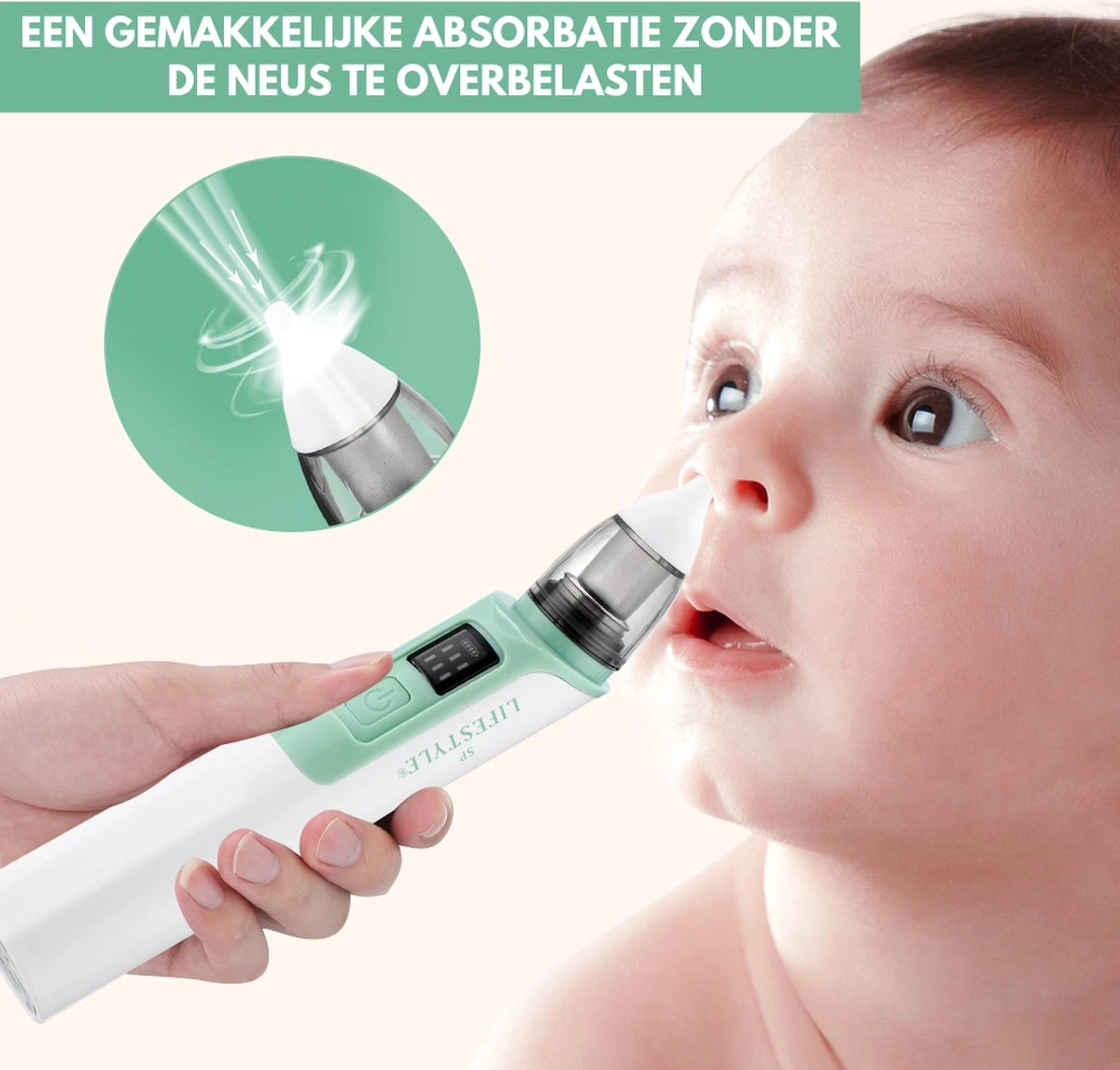 SP Lifestyle ® Neusreiniger Baby - Elektrische Neuszuiger Met USB - Snoetenpoetsers - Snotzuiger Baby - 6 Verschillende Standen 7 SP Lifestyle ® Neusreiniger Baby - Elektrische Neuszuiger Met USB - Snoetenpoetsers - Snotzuiger Baby - 6 Verschillende Standen - Afbeelding 5