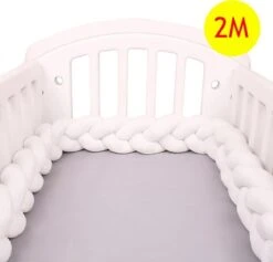 Baby Bed Bumper Gevlochten, Boxomrander, Hoofdbeschermer, Bedbumper,boxrand (2 Meter) Van Baby-slofje.nl Wit -Bekend Babyproducten Winkel 1200x1150 10