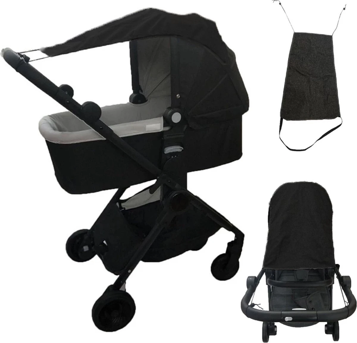 Dayshake Zonnescherm Kinderwagen - Verstelbaar - Waterdicht - Eenvoudig Te Bevestigen - Zonnedoek 3 Dayshake Zonnescherm Kinderwagen - Verstelbaar - Waterdicht - Eenvoudig Te Bevestigen - Zonnedoek