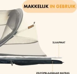 Deryan Baby Luxe Campingbedje – Inclusief Zelfopblaasbare Matras - Cream -Bekend Babyproducten Winkel 1200x1151 5