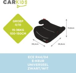 Carkids Auto Zitverhoger Zwart En Wit | Autostoel Groep 2-3 | Kinderen Van 3,5-12 Jaar | 15-36 Kg -Bekend Babyproducten Winkel 1200x1152 8