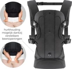 Fillikid Draagzak/Doek - 4 In 1 Ergonomische Buikdrager En Rugdrager - Zwart -Bekend Babyproducten Winkel 1200x1155 7
