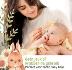 UpGreen® - Baby Verzorgingsset – Baby Borstel – Baby Borstel Set - Kraamcadeau – Baby Manicureset - Baby Verzorgingsproducten – Baby Borstel En Kam – Baby Kam – Baby Borstel Hout – Baby Haarborstel – Baby Borstel Geitenhaar -Bekend Babyproducten Winkel 1200x1165 6