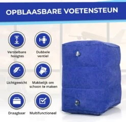 Merkloos Voetensteun - Vliegtuigbedje - Premium Quality - Reisbedje - 3 Hoogtestanden - Vliegtuig Kussen - Voetenbankje Of Poef - Met Opbergzakje & Pomp - Grijs -Bekend Babyproducten Winkel 1200x1167 5