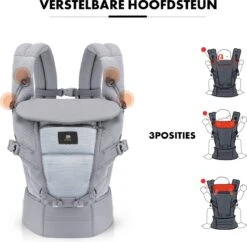 Deryan Ergonomische Draagzak - Buikdrager 4-in-1 Grijs -Bekend Babyproducten Winkel 1200x1174 7