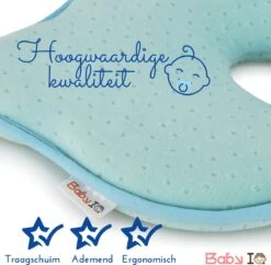 Baby IQ Orthopedisch Baby Hoofdkussen – Traagschuim – Tegen Plat Achterhoofd – Baby Kussen Plat Hoofd - Kraamcadeau – Blauw – Incl Gratis Bandana Slabber -Bekend Babyproducten Winkel 1200x1175 9