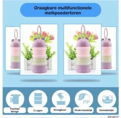 Melkpoeder Doseerdoosjes · SET VAN 2 PAARS&GROEN · Melkpoeder Bewaarbakjes · Melkpoeder Toren · BPA FREE -Bekend Babyproducten Winkel 1200x1177