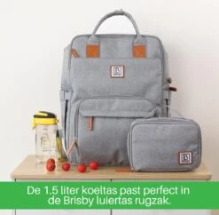 Brisby Slijtvaste Luiertas – Verzorgingstas – Met Buggymontage - Lichtgrijs -Bekend Babyproducten Winkel 1200x1177 4