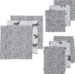 Meyco Zebra Animal Starterset - 9-pack - Hydrofiel - Black