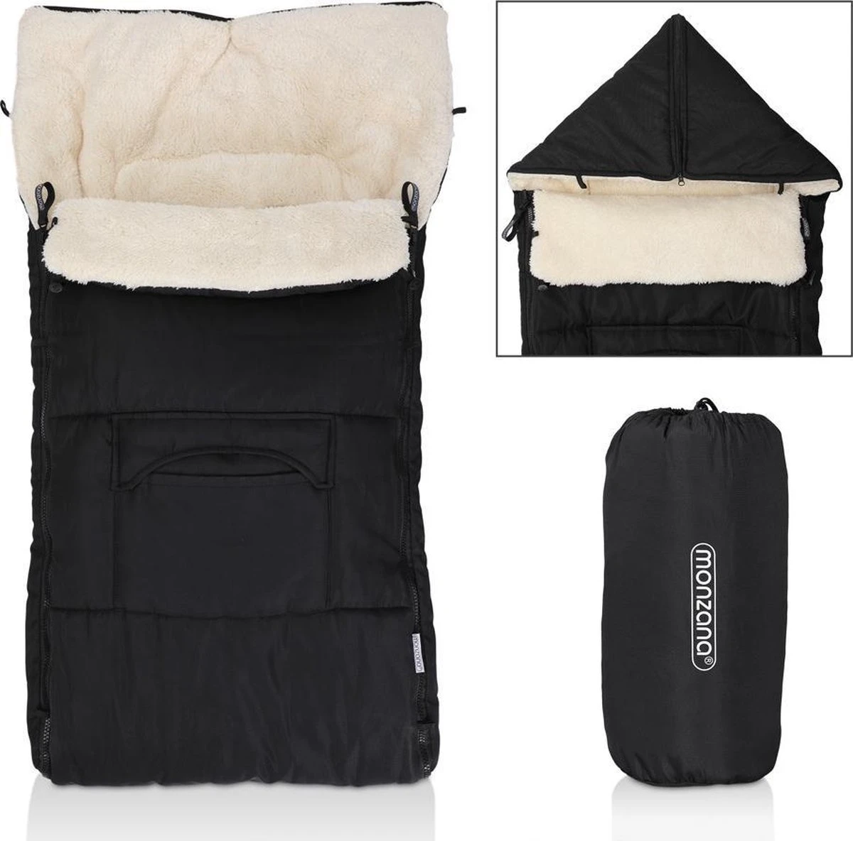 Monzana Kinderwagen Voetenzak Zwart | Teddy | Maxi-Cosi 5 Monzana Kinderwagen Voetenzak Zwart | Teddy | Maxi-Cosi - Afbeelding 3