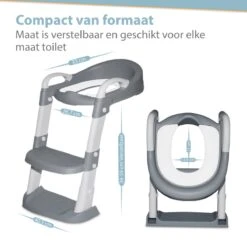 Merkloos Levlo Goods WC Verkleiner – WC Verkleiner Met Trapje – Toilettrainer – Verstelbaar – Incl. Handvaten - Grijs -Bekend Babyproducten Winkel 1200x1186 6