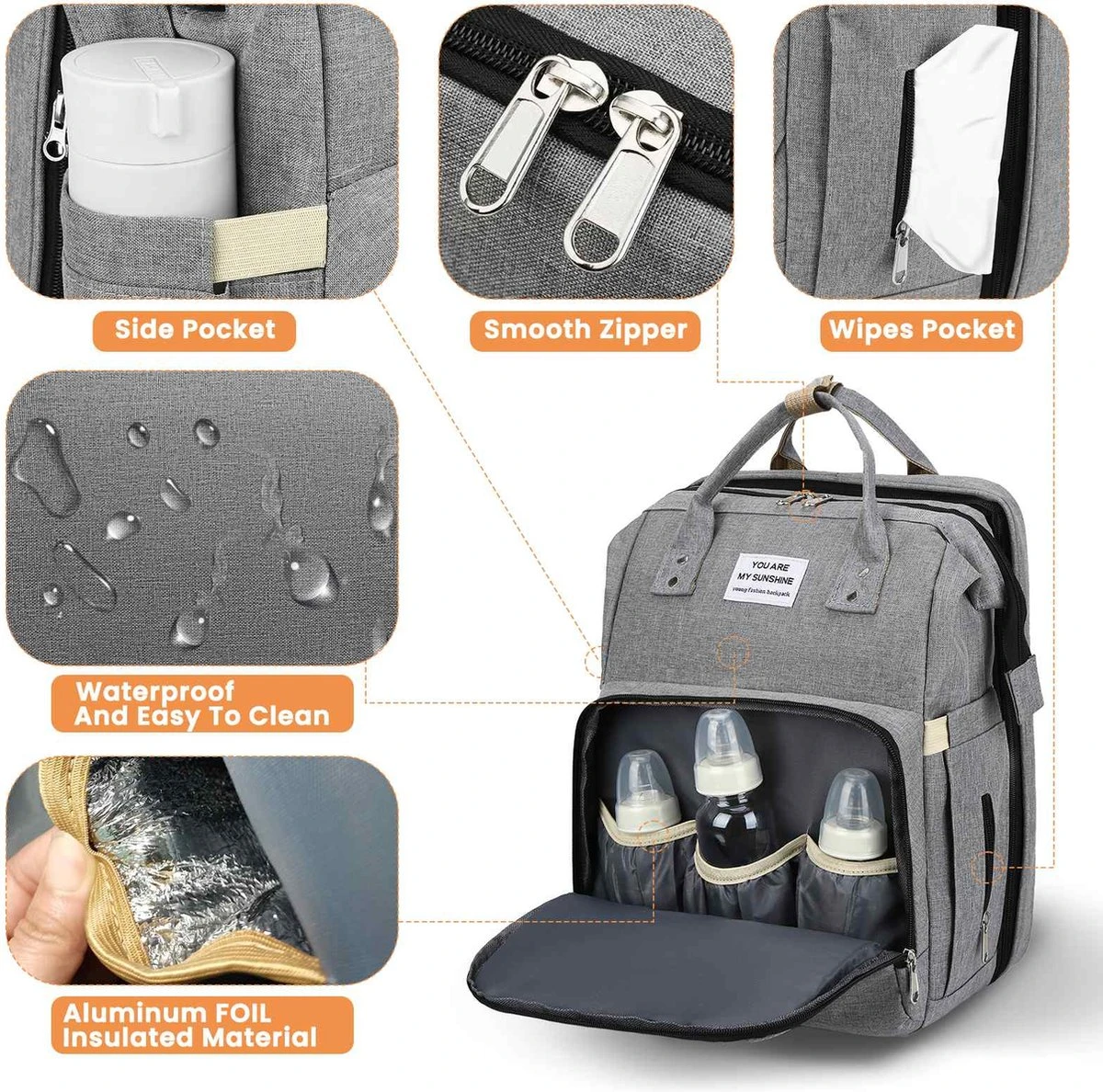 Product Plaza - Luier- En Verzorgingstas - Baby Rug Tas Met Bed - Reis Rugzak - Grote Capaciteit - Jongens En Meisjes - Grijs - Luier Tas - Verzorgingstas Baby - Uitschuifbaar Verschoon/ Slaap Bedje – Multifunctionele Rugzak 0-1 Jaar – 6 Product Plaza - Luier- En Verzorgingstas - Baby Rug Tas Met Bed - Reis Rugzak - Grote Capaciteit - Jongens En Meisjes - Grijs - Luier Tas - Verzorgingstas Baby - Uitschuifbaar Verschoon/ Slaap Bedje – Multifunctionele Rugzak 0-1 Jaar – - Afbeelding 4