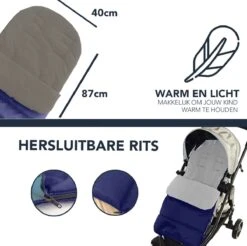 Achaté Voetenzak - Voor Kinderwagen Of Stoeltje – Baby Slaapzak - Autostoel - Donkerblauw -Bekend Babyproducten Winkel 1200x1197 8