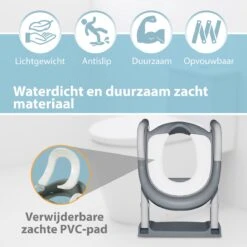 Merkloos Levlo Goods WC Verkleiner – WC Verkleiner Met Trapje – Toilettrainer – Verstelbaar – Incl. Handvaten - Grijs -Bekend Babyproducten Winkel 1200x1199 21