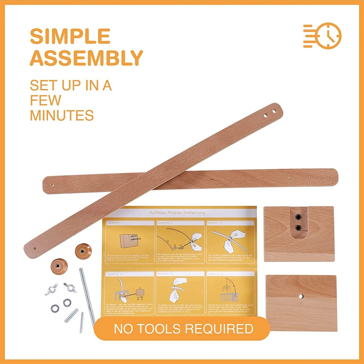 Mobielhouder Hout I Ontworpen In Duitsland I Mobielhouder Luiertafel, Box Of Babybed I De Mobielhouder, Mobielbevestiging Van Hout I Montage Zonder Gereedschap I Extra Hoog 70cm 5 Mobielhouder Hout I Ontworpen In Duitsland I Mobielhouder Luiertafel, Box Of Babybed I De Mobielhouder, Mobielbevestiging Van Hout I Montage Zonder Gereedschap I Extra Hoog 70cm - Afbeelding 3