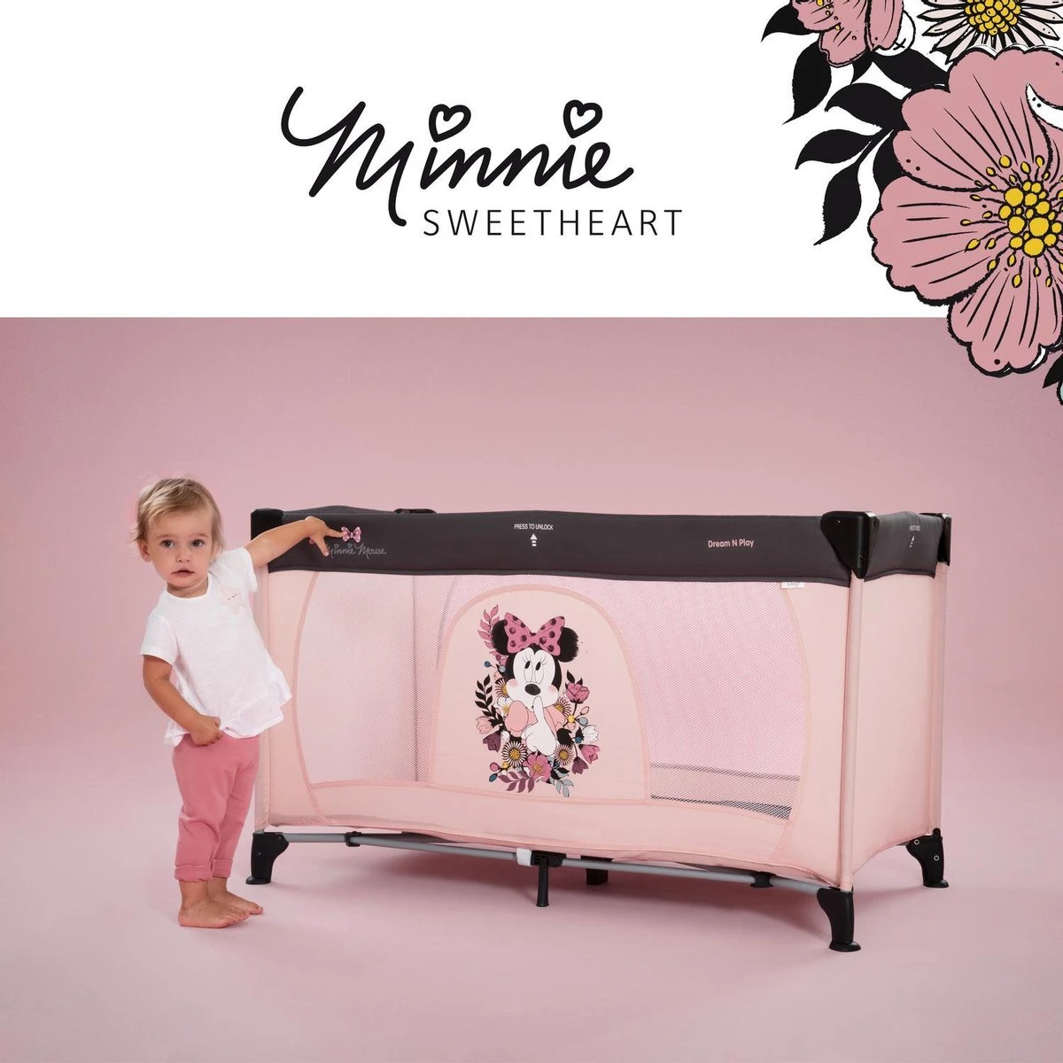 Hauck Dream'n Play Campingbedje - Minnie Sweetheart 8 Hauck Dream'n Play Campingbedje - Minnie Sweetheart - Afbeelding 6
