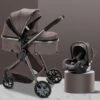 Merkloos Kinderwagen 3-in-1 – Luxe Kinderwagen - Buggy – Wandelwagen - Multifunctioneel – Opklapbaar – Incl Autostoel – Donkerbruin -Bekend Babyproducten Winkel 1200x1200 1186