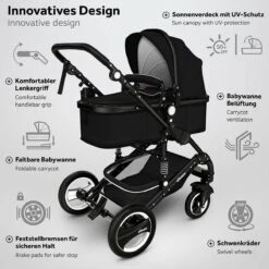 KIDUKU- 3 In 1 Combi-kinderwagen- Zwart- Buggy Incl. Autostoeltje-regenhoes- Inklapbaar 19 KIDUKU- 3 In 1 Combi-kinderwagen- Zwart- Buggy Incl. Autostoeltje-regenhoes- Inklapbaar -Bekend Babyproducten Winkel 1200x1200 1203
