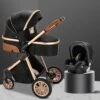 Merkloos Kinderwagen 3-in-1 – Luxe Kinderwagen - Buggy – Wandelwagen - Multifunctioneel – Opklapbaar – Incl. Autostoel – Zwart -Bekend Babyproducten Winkel 1200x1200 1208
