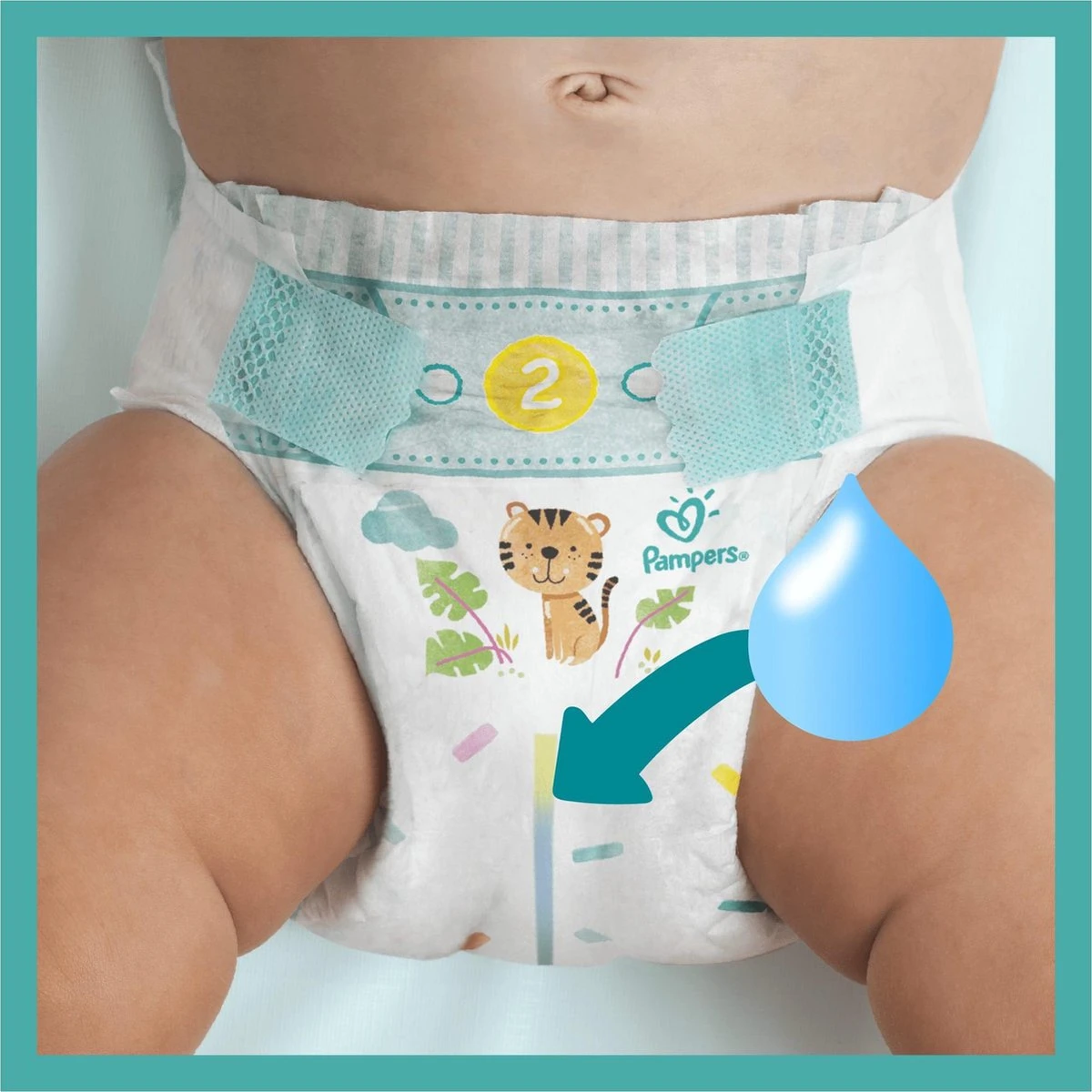 Pampers® Pampers Baby-Dry - Maat 2 (4-8kg) - 34 Luiers 11 Pampers® Pampers Baby-Dry - Maat 2 (4-8kg) - 34 Luiers - Afbeelding 9