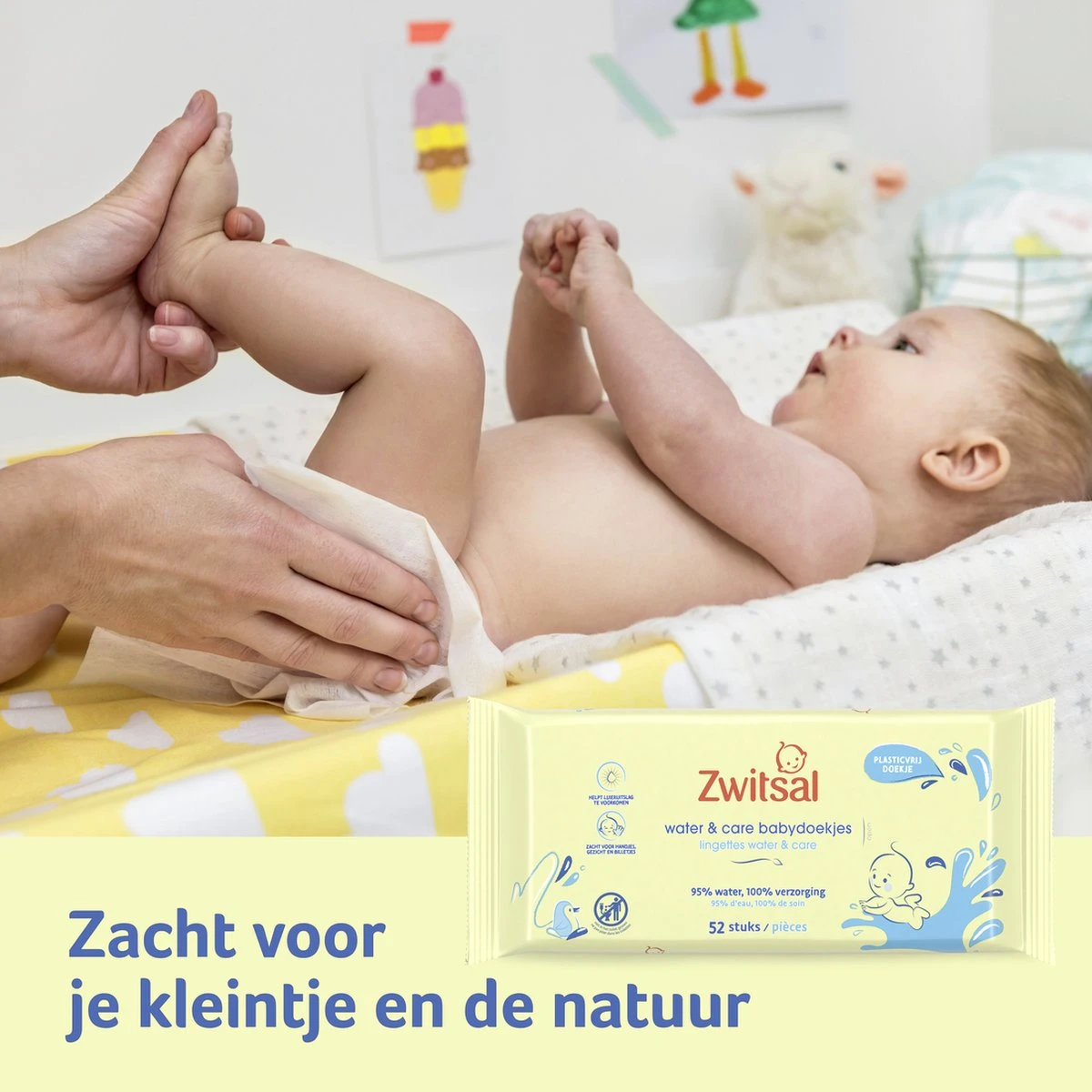 Zwitsal Water & Care Billendoekjes Met Zachte Zwitsal Geur - 624 Doekjes - Voordeelverpakking 9 Zwitsal Water & Care Billendoekjes Met Zachte Zwitsal Geur - 624 Doekjes - Voordeelverpakking - Afbeelding 7