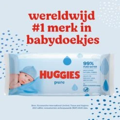 Huggies Billendoekjes - Pure 99% Water - 18 X 56 Stuks - 1008 Doekjes - Voordeelverpakking -Bekend Babyproducten Winkel 1200x1200 1382