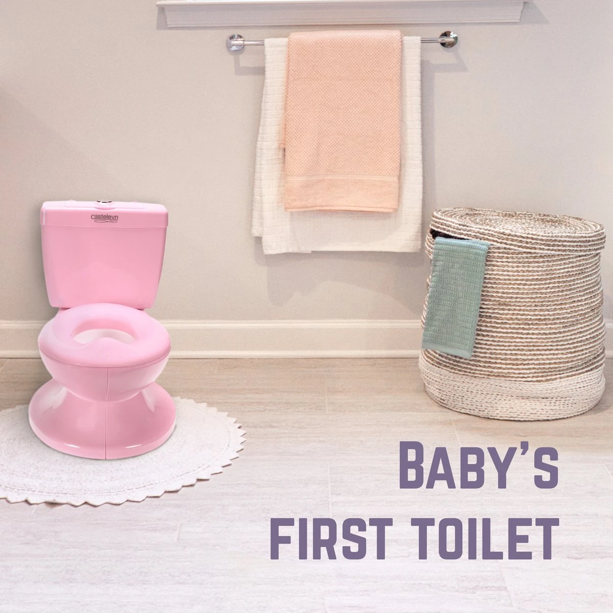 Casteleyn - Toilet Trainer - WC Potje - Plaspotje - Kinder Toilet - Met Geluid - Tot 21KG - Roze 7 Casteleyn - Toilet Trainer - WC Potje - Plaspotje - Kinder Toilet - Met Geluid - Tot 21KG - Roze - Afbeelding 5