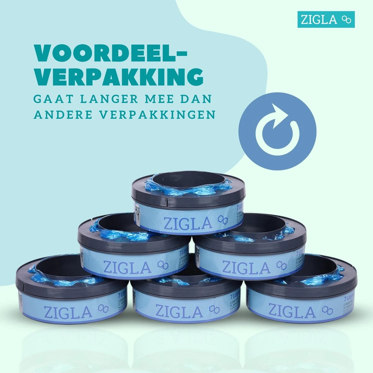 Zigla – 3x Luieremmer Navulling – Navulcassette - Geschikt Voor Tommee Tippee Sangenic Tec 7 Zigla – 3x Luieremmer Navulling – Navulcassette - Geschikt Voor Tommee Tippee Sangenic Tec - Afbeelding 5