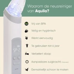 AQUILA Elektrische Neusreiniger Voor Baby En Kinderen - Neuszuiger Baby - Neuspeer - Vrij Van BPA - Oplaadbaar - 3 Standen, Muziek En Licht Voor Afleiding -Bekend Babyproducten Winkel 1200x1200 1645