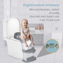 Merkloos Levlo Goods WC Verkleiner – WC Verkleiner Met Trapje – Toilettrainer – Verstelbaar – Incl. Handvaten - Grijs -Bekend Babyproducten Winkel 1200x1200 1865