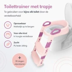 Macx & Macx Toilettrainer Met Trapje - Brilverkleiner Met Handvaten En Opstapje - Opvouwbaar Toilet Bril Zitje - WC Zindelijkheids Training Voor Jongens/Meisjes - Urinoirs Voor Kind/Peuter Van 2 Tot 7 Jaar - Roze -Bekend Babyproducten Winkel 1200x1200 1879