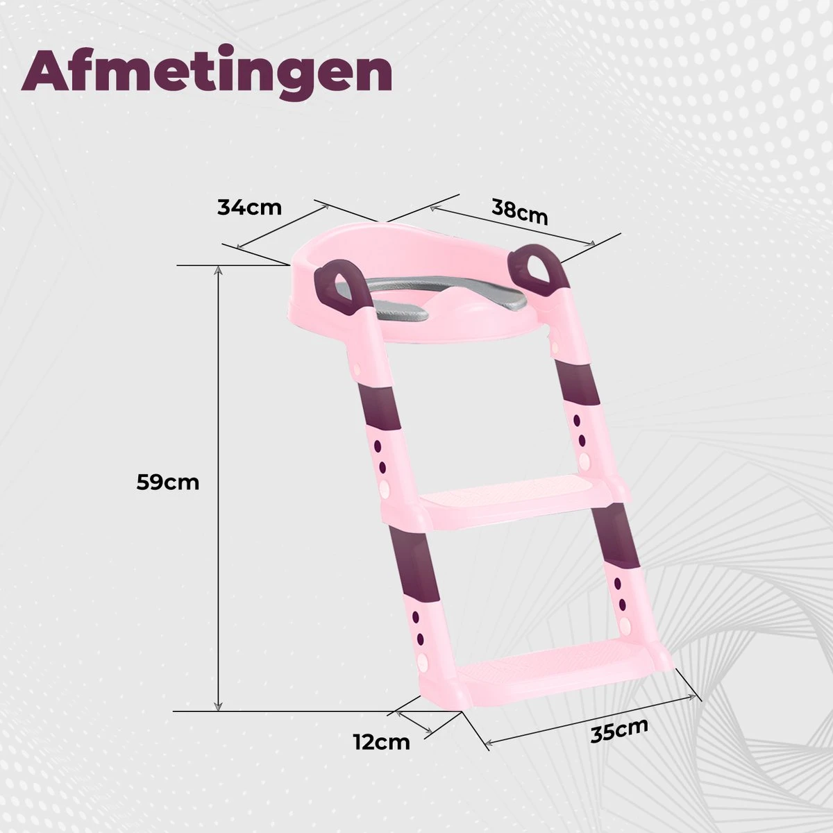 WC Verkleiner Met Trapje - Inclusief Handvaten - Opvouwbaar - 2 Tot 7 Jaar - Roze - Paars 11 WC Verkleiner Met Trapje - Inclusief Handvaten - Opvouwbaar - 2 Tot 7 Jaar - Roze - Paars - Afbeelding 9