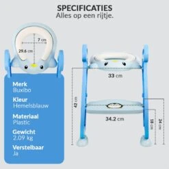 Buxibo Kinder WC Met Opstapje - WC Bril Kind - Kinderzitting WC - Toilet Verkleiner - Toilettrainer - Blauw -Bekend Babyproducten Winkel 1200x1200 1940