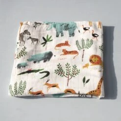 Hydrofiele Doek XL - Baby Inbakerdoek - 120x120 Cm - Safari Dieren -Bekend Babyproducten Winkel 1200x1200 2024