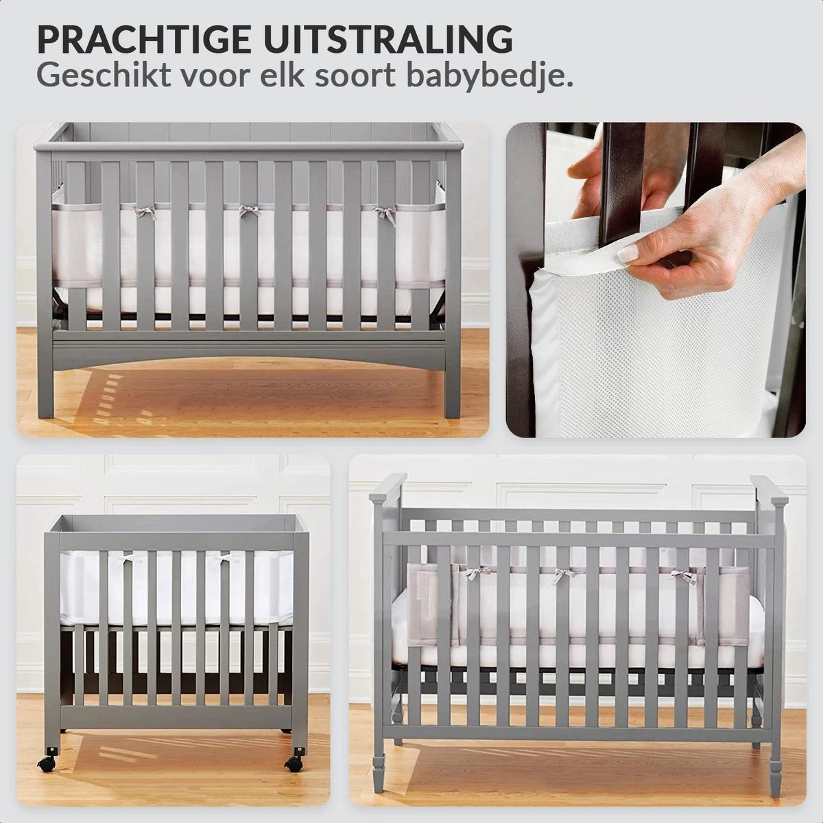 Buxibo - Baby Bed Omrander - Bedbumper - Hoofdbeschermer - Set Van 2 - 340x30cm & 160x30cm 10 Buxibo - Baby Bed Omrander - Bedbumper - Hoofdbeschermer - Set Van 2 - 340x30cm & 160x30cm - Afbeelding 8