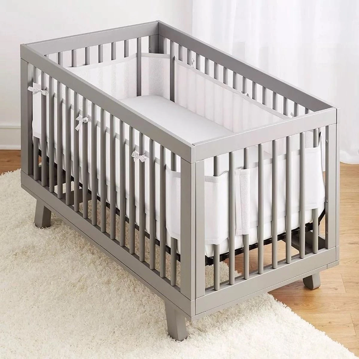 Buxibo - Baby Bed Omrander - Bedbumper - Hoofdbeschermer - Set Van 2 - 340x30cm & 160x30cm 11 Buxibo - Baby Bed Omrander - Bedbumper - Hoofdbeschermer - Set Van 2 - 340x30cm & 160x30cm - Afbeelding 9