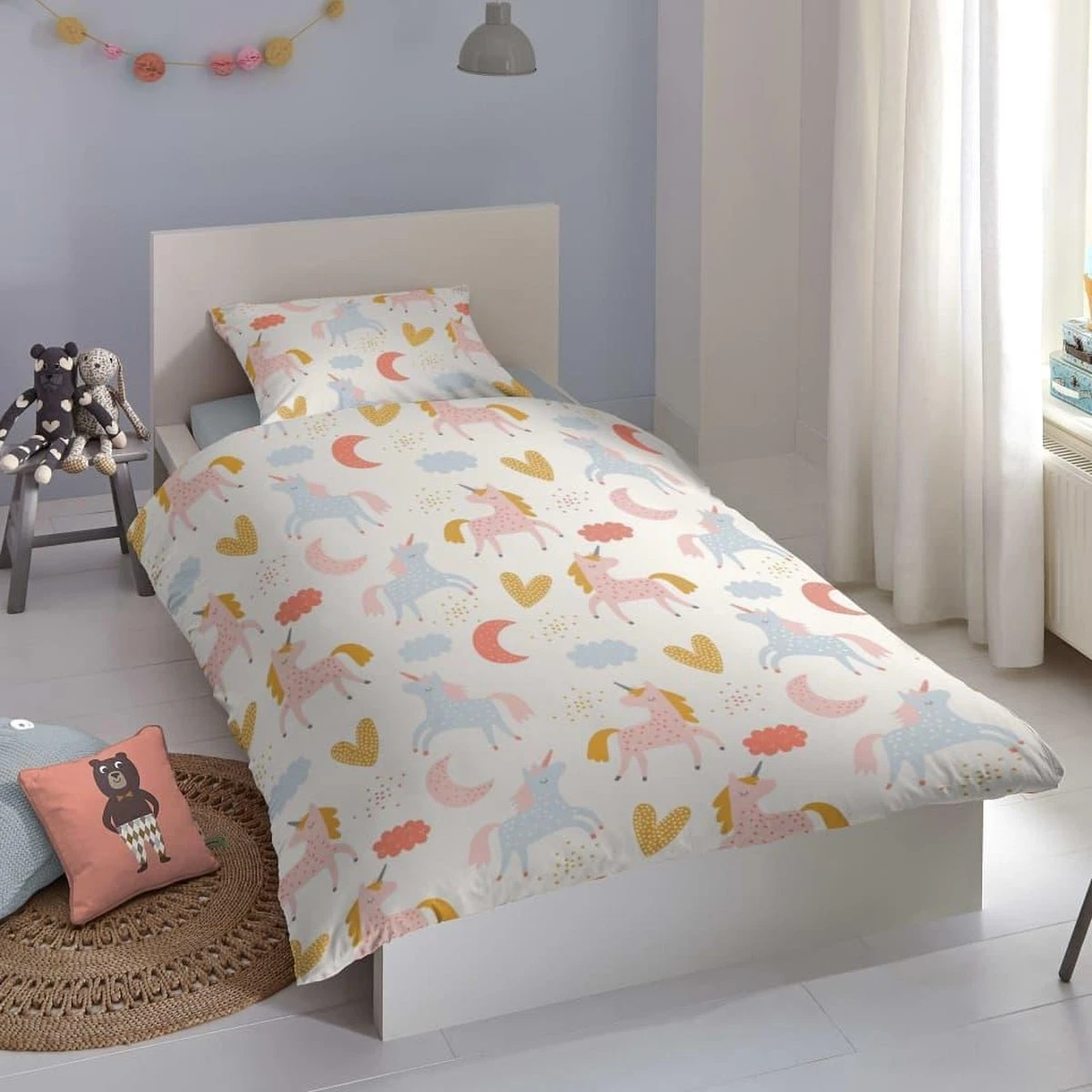 Good Morning Unilove Mini - Dekbedovertrek - Junior - 120x150 Cm - Multi Kleur 4 Good Morning Unilove Mini - Dekbedovertrek - Junior - 120x150 Cm - Multi Kleur - Afbeelding 2