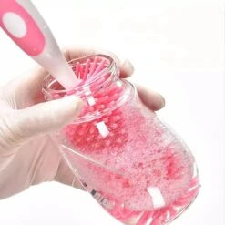 Merkloos Flessenborstel - Schoonmaakborstel Babyfles - Flessenreiniger - Fles Afwasborstel - Borstel Voor Drinkbus Of Drinkfles - Silicone - Duurzaam - Roze -Bekend Babyproducten Winkel 1200x1200 32