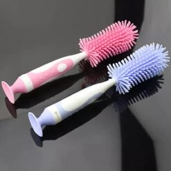 Merkloos Flessenborstel - Schoonmaakborstel Babyfles - Flessenreiniger - Fles Afwasborstel - Borstel Voor Drinkbus Of Drinkfles - Silicone - Duurzaam - Roze -Bekend Babyproducten Winkel 1200x1200 33