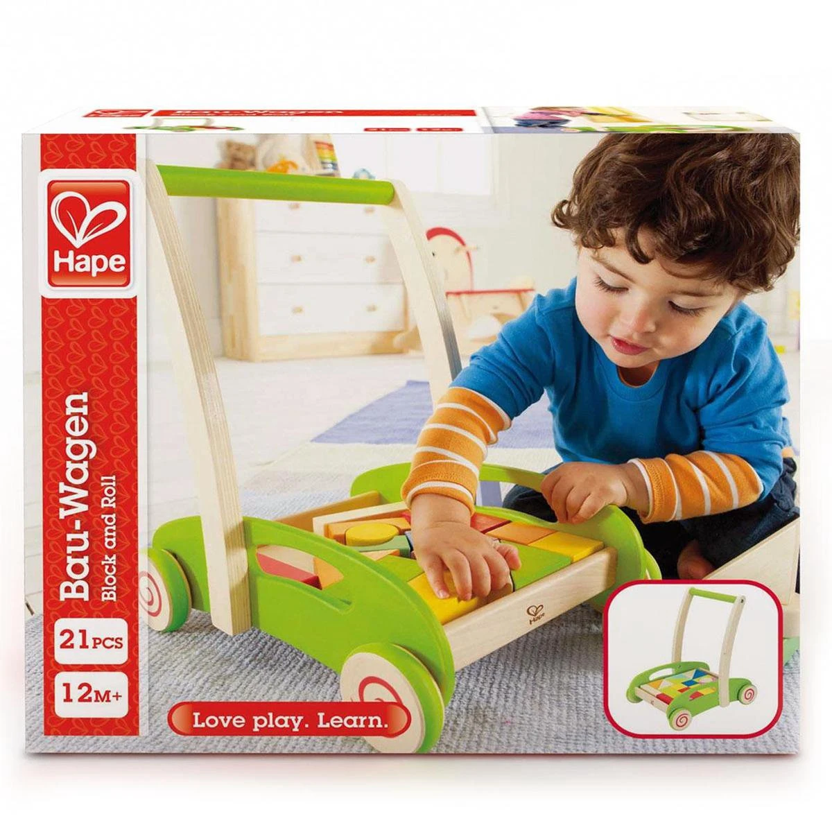 Hape Loopwagen Blokkenkar - Speelgoed 1 Jaar 11 Hape Loopwagen Blokkenkar - Speelgoed 1 Jaar - Afbeelding 9