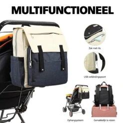 Miss Lulu Luier- En Verzorgingstas - Luiertas Met USB Oplaadstation - Baby Rug Tas Met Isoleervak - Reis Rugzak - Grote Capaciteit - Unisex/Jongens/Meisjes - Blauw (E1970 NY) -Bekend Babyproducten Winkel 1200x1200 693