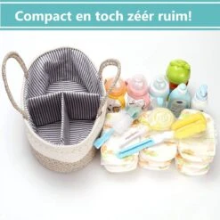 ADSafety - Luxe Katoenen Luiertas - Inclusief Uitneembare Organizer - Verzorgingstas - Opbergtas - Commode Mandje - Baby Spullen - Crème -Bekend Babyproducten Winkel 1200x1200 707