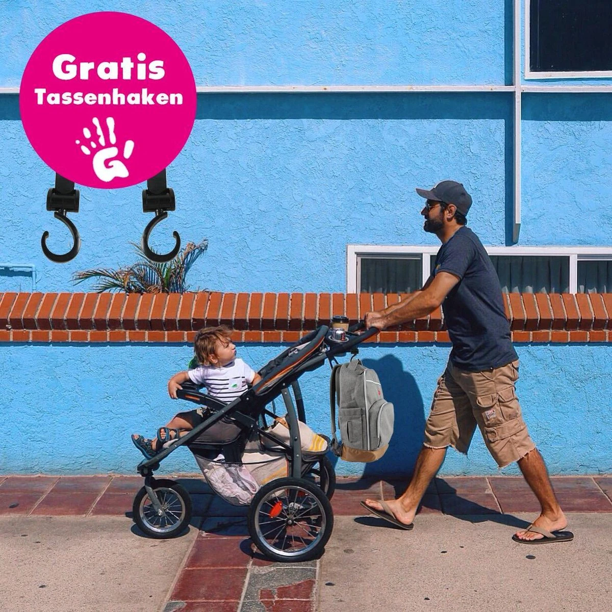 Stoere Luiertas - Rugzak - Inclusief Verschoningsmatje - Zwart 7 Stoere Luiertas - Rugzak - Inclusief Verschoningsmatje - Zwart - Afbeelding 5