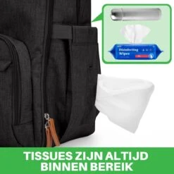 Brisby Slijtvaste Luiertas – Verzorgingstas – Met Buggymontage - Zwart -Bekend Babyproducten Winkel 1200x1200 726