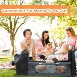 Merkloos Luiertas Rugzak - Luiertassen Met Babybed - Grote Luiertas Met Wieg - Luiertas Verzorgingstas Met Babybedje - Verzorgingsrugzak - Zwart -Bekend Babyproducten Winkel 1200x1200 741