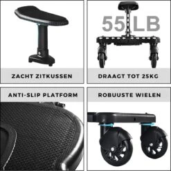 Merkloos Kinderwagen/Buggy Meerijdplankje - Kant & Klaar - In Elkaar Gezet - Universeel – Met Zitje – Verstelbaar – Zwart -Bekend Babyproducten Winkel 1200x1200 814